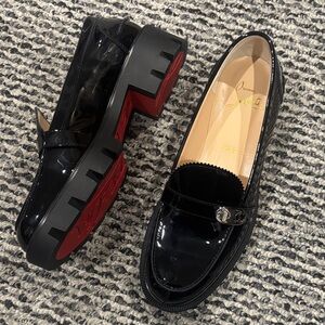 Christian Louboutin Lock Woody patent flat loafers Ladies Size 36